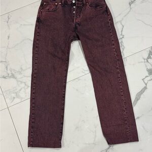 Levi's Men's Dark Red Straight Jeans